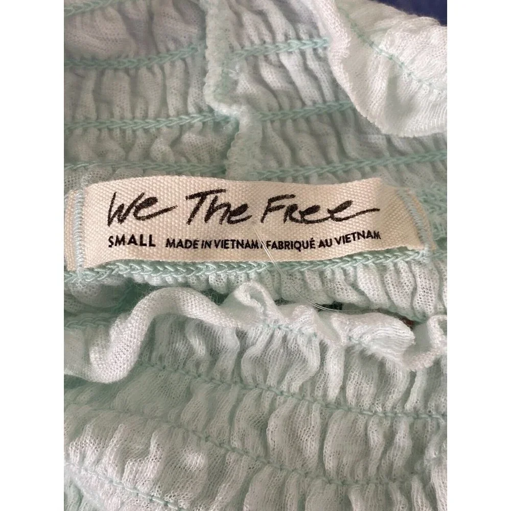 Free People Womens Caroline Gathered Mock‎ Turtleneck in Aqua Size Small